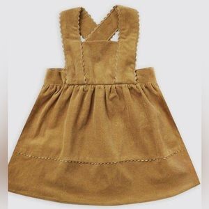 Rylee and cru corduroy pinafore in goldenrod